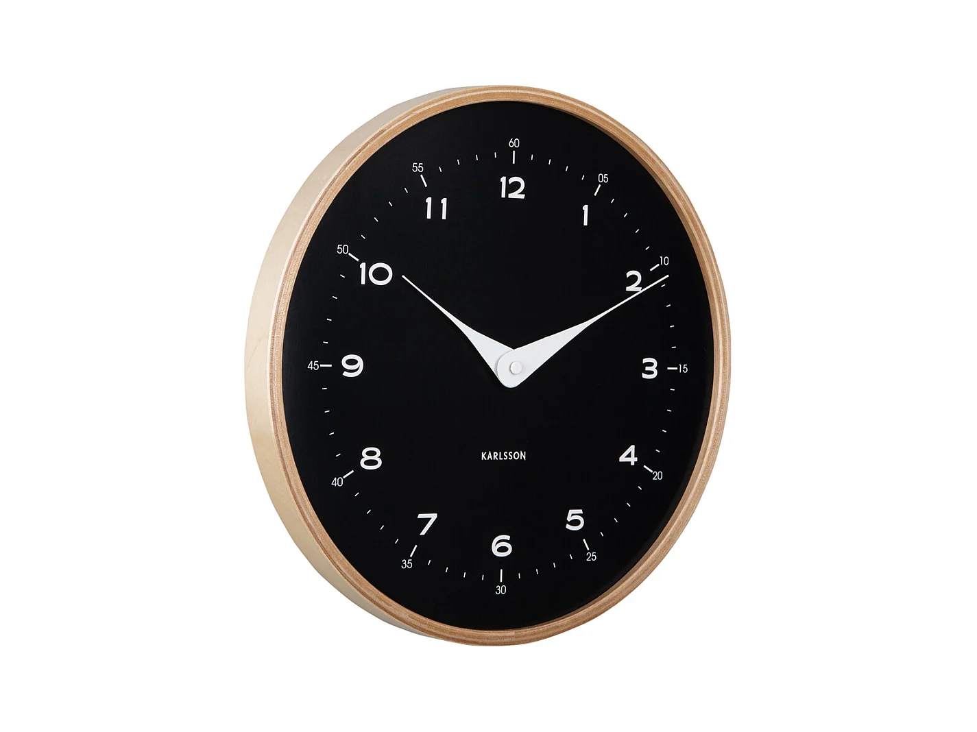 Horloge murale Osado Dome - Bois noir - Ø30cm
