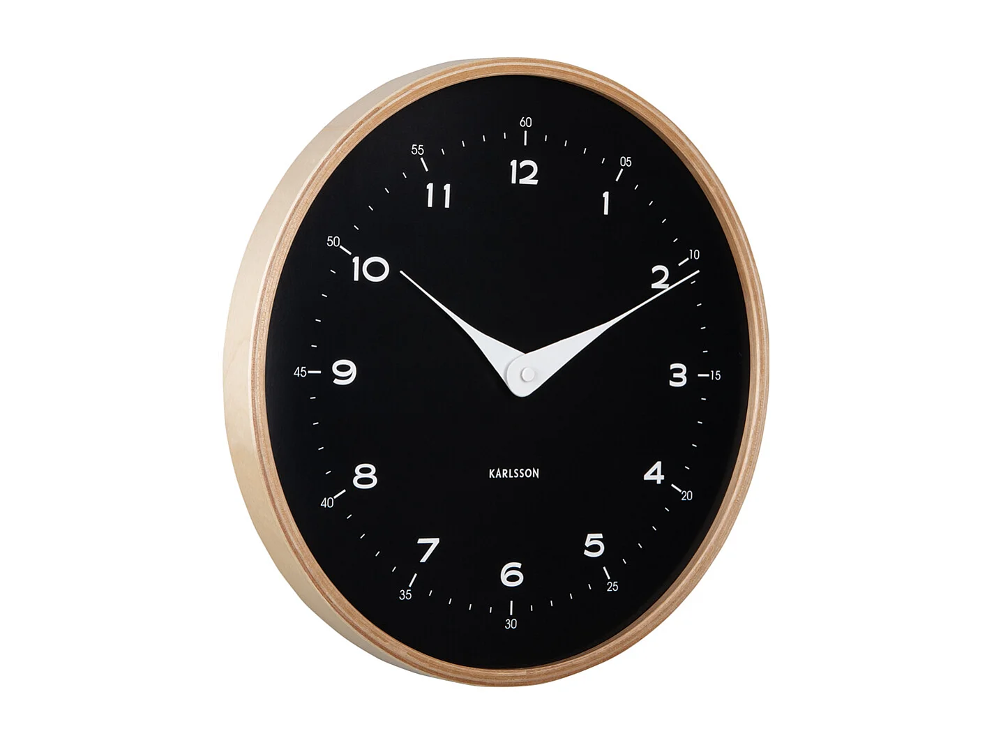 Horloge murale Osado Dome - Bois noir - Ø30cm
