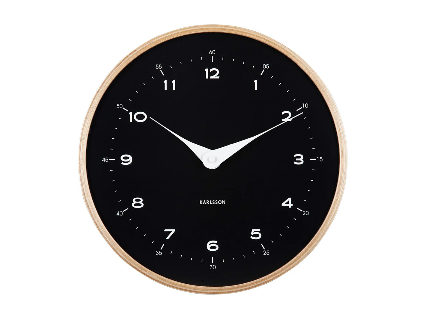 Horloge murale Osado Dome - Bois noir - Ø30cm