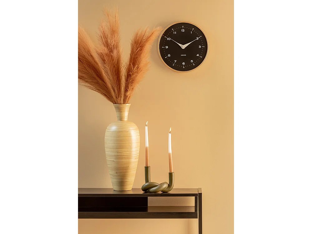 Horloge murale Osado Dome - Bois noir - Ø30cm