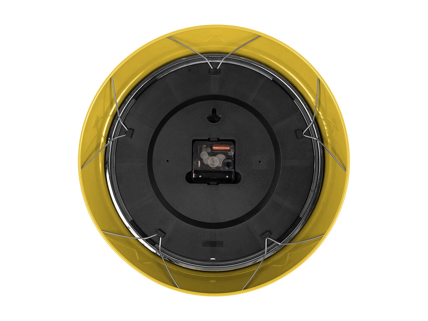 Horloge murale moderne rétro - Jaune vif - Ø34 cm