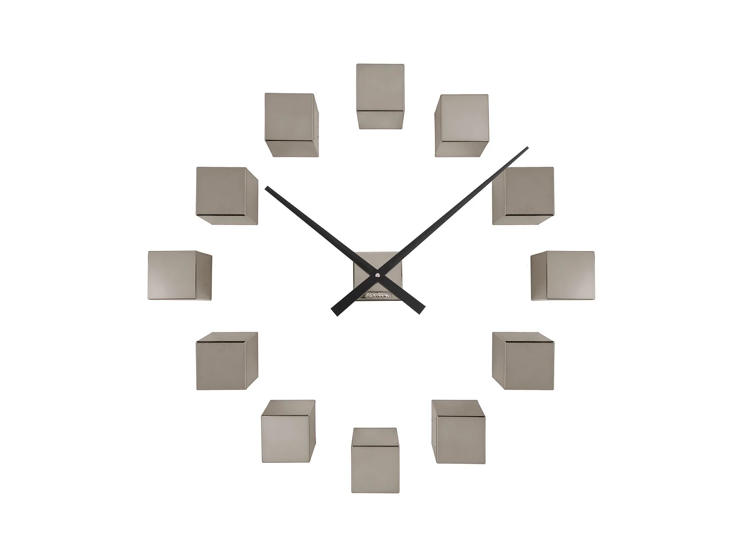 Horloge murale DIY Cubic Metallic - Gris foncé métallisé - Ø40cm