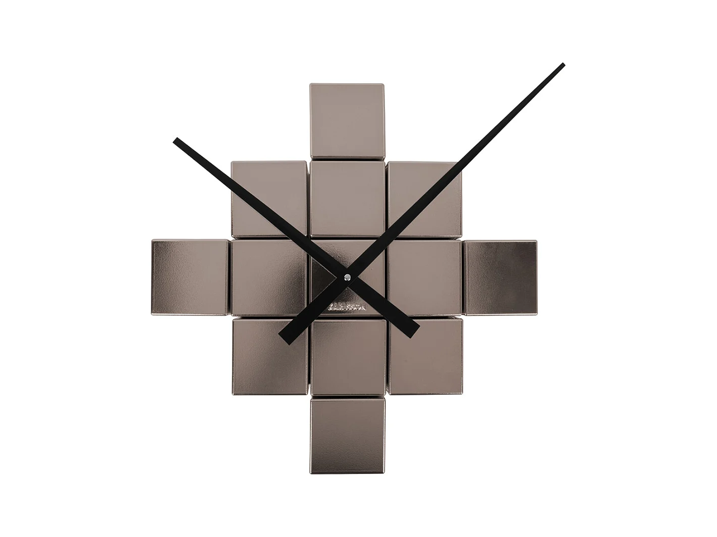 Horloge murale DIY Cubic Metallic - Gris foncé métallisé - Ø40cm