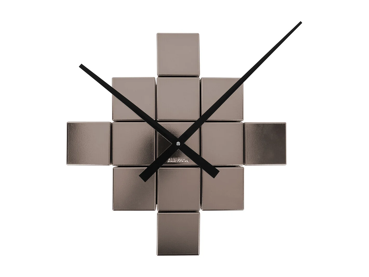 Horloge murale DIY Cubic Metallic - Gris foncé métallisé - Ø40cm