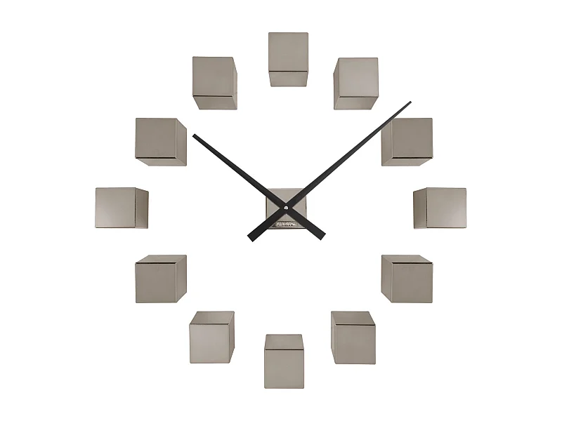 Horloge murale DIY Cubic Metallic - Gris foncé métallisé - Ø40cm