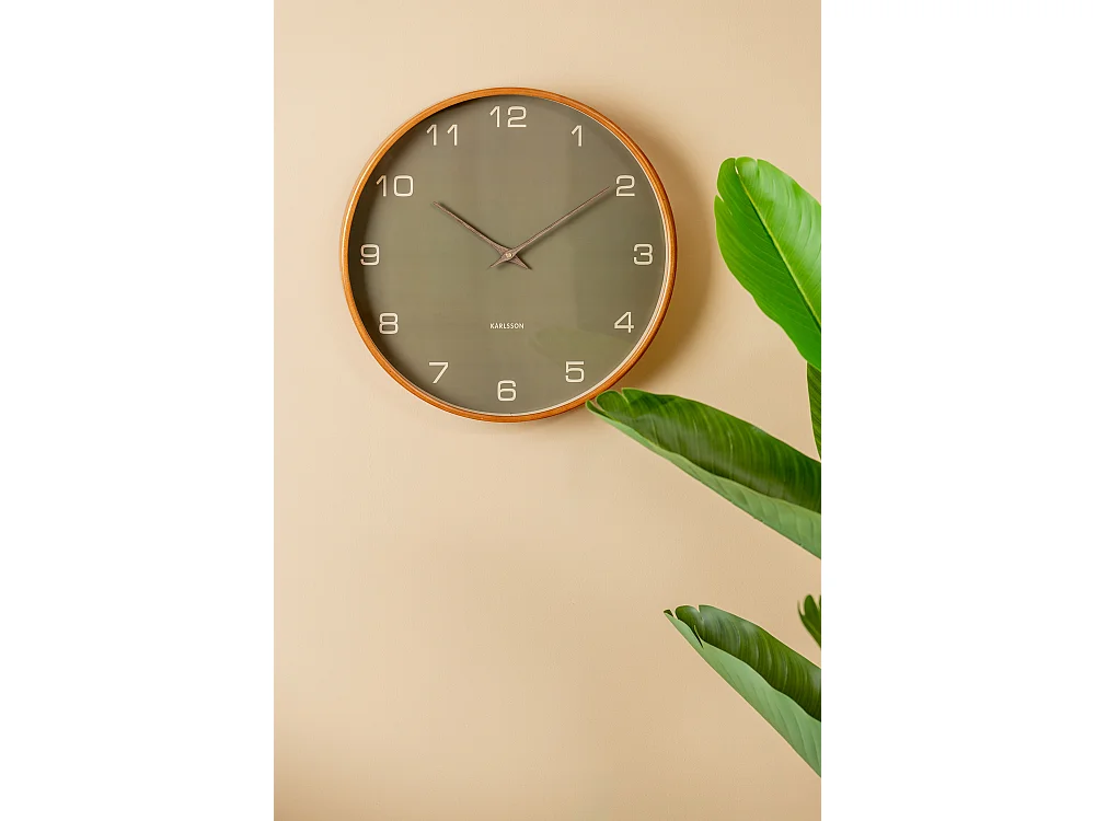 Horloge murale Acento - Vert mousse - Ø40cm