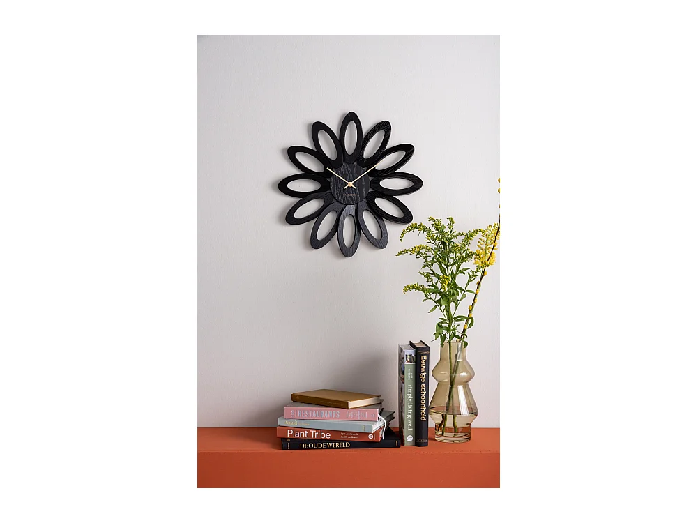 Zegar ścienny Fiore - Czarny - Ø40cm