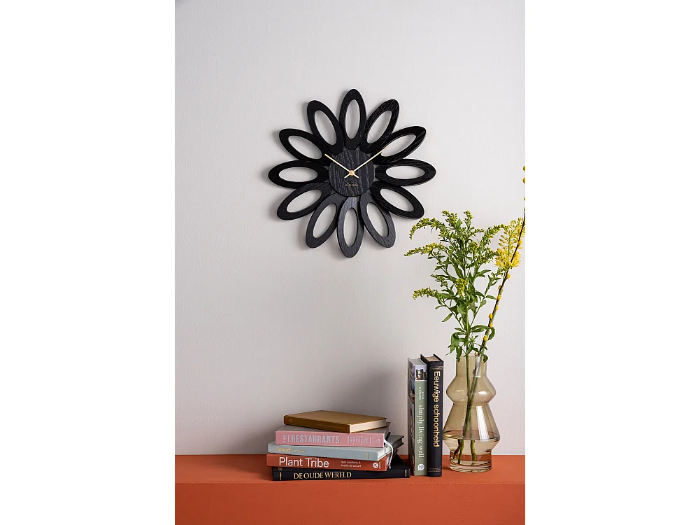 Horloge murale Fiore - Noir - Ø40cm