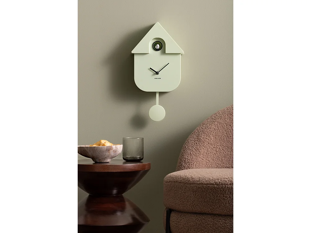 Horloge murale moderne à coucou - Vert tendre