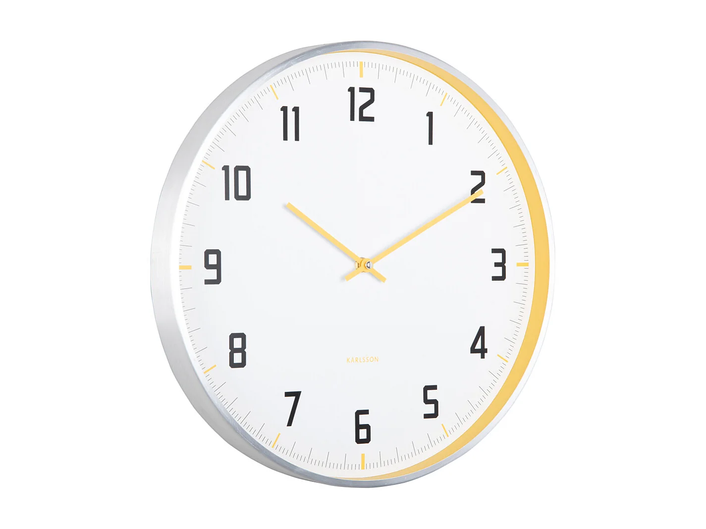 Horloge murale Sporty - Jaune vif - Ø40cm