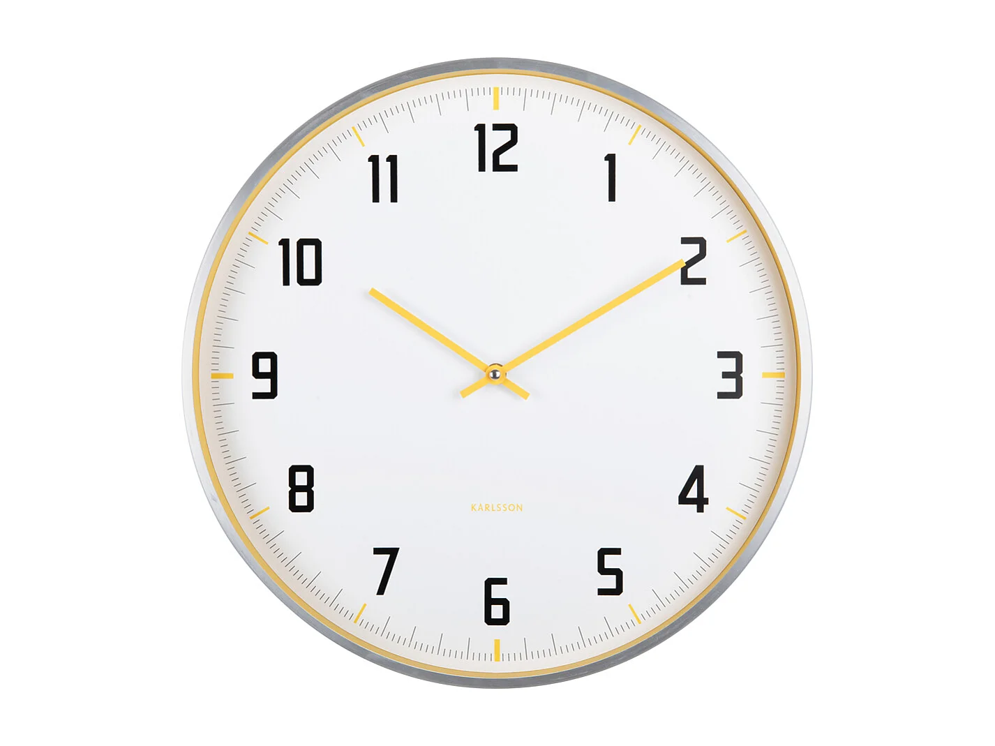 Horloge murale Sporty - Jaune vif - Ø40cm