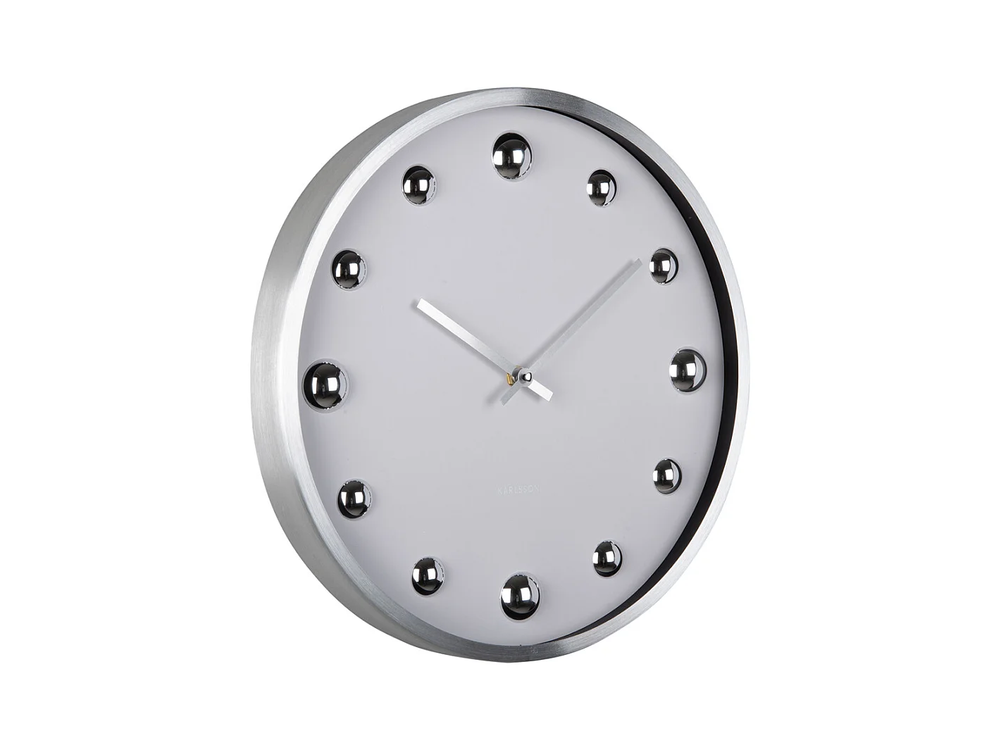 Horloge murale Shiny Dots - Blanc - Ø35,5 cm
