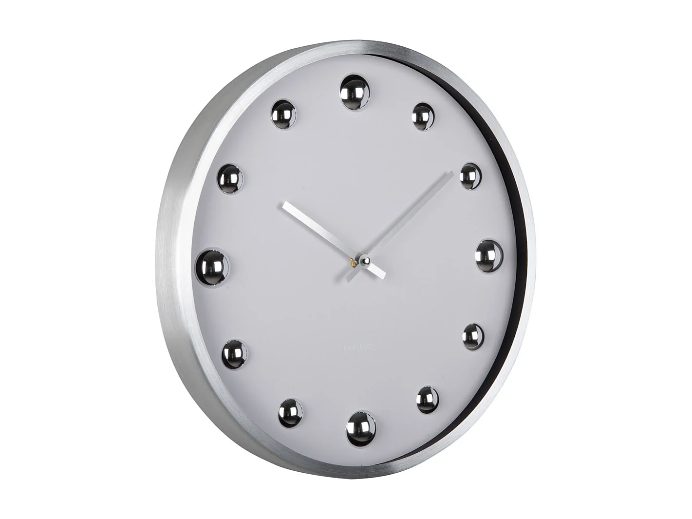 Horloge murale Shiny Dots - Blanc - Ø35,5 cm