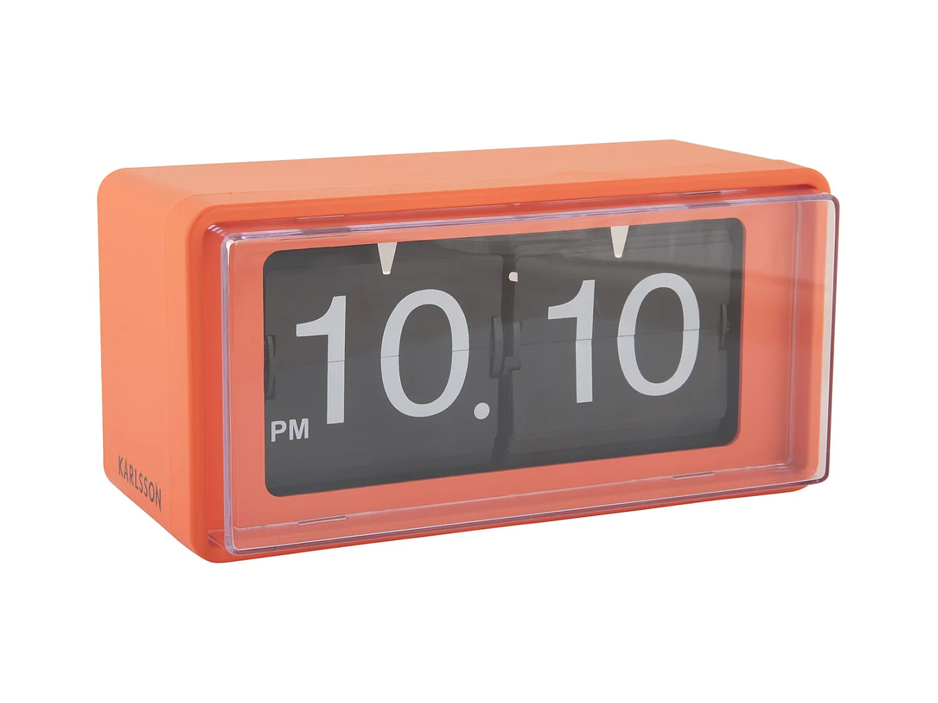 Horloge murale/de table rétro en boîte - Orange vif