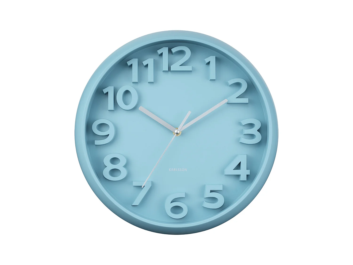 Horloge murale Elevated Classic Numbers - Bleu brumeux - Ø33,5 cm
