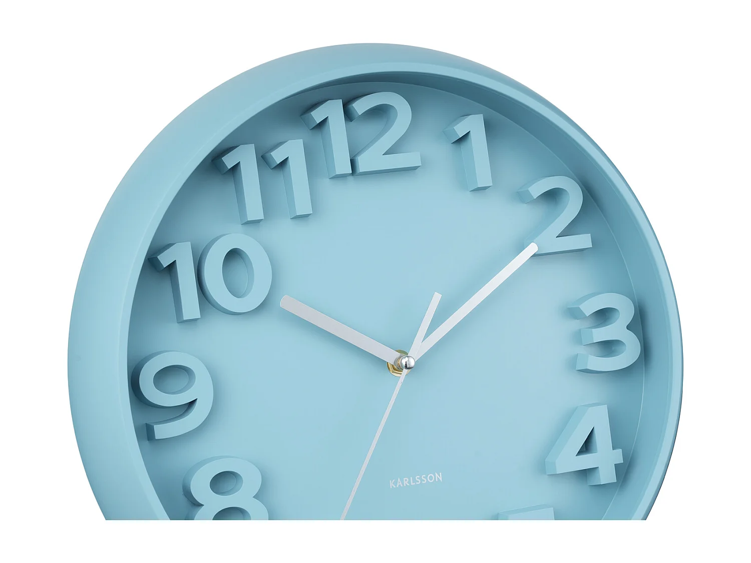 Horloge murale Elevated Classic Numbers - Bleu brumeux - Ø33,5 cm