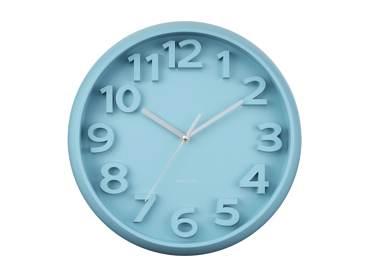 Horloge murale Elevated Classic Numbers - Bleu brumeux - Ø33,5 cm