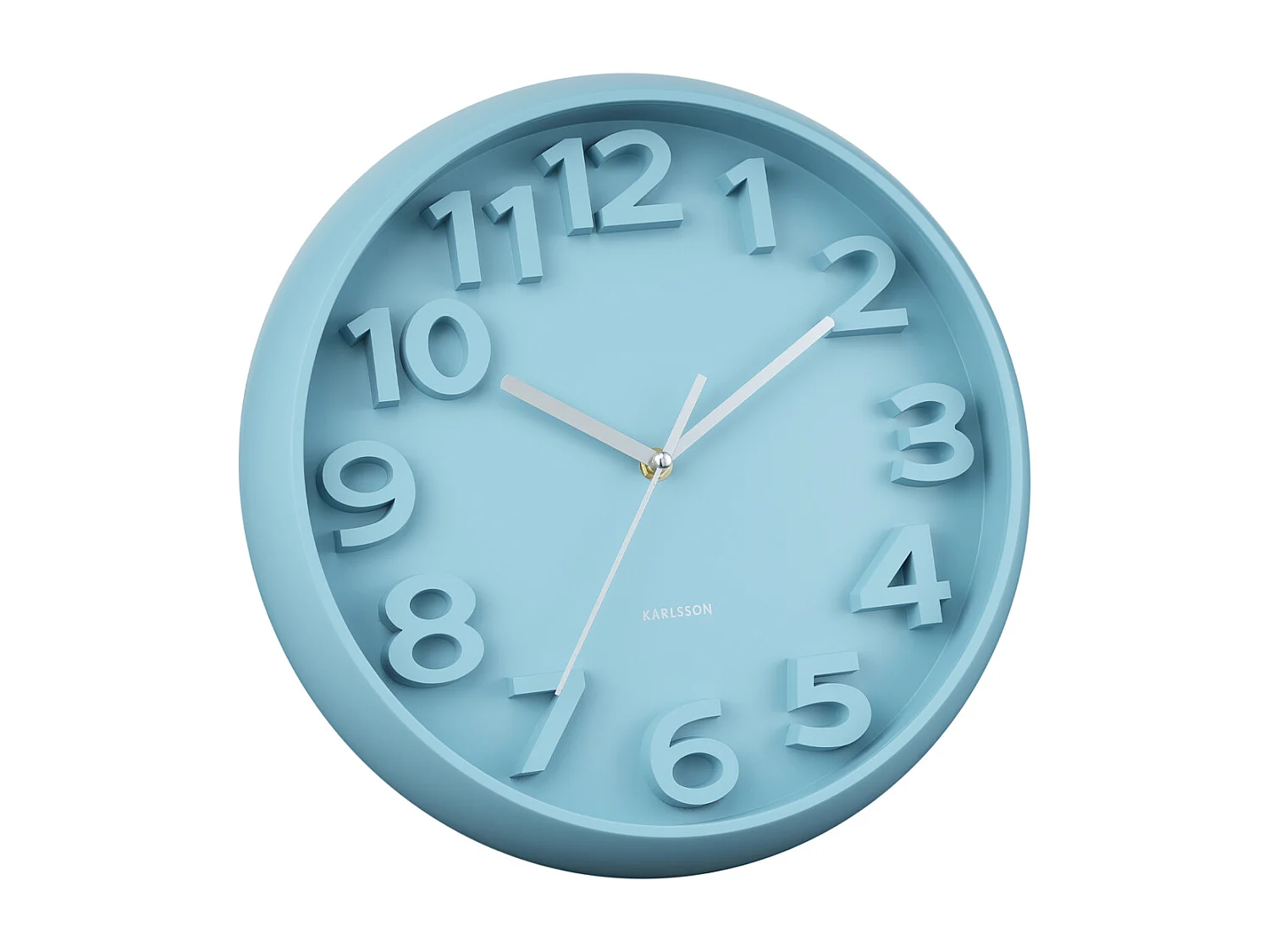 Horloge murale Elevated Classic Numbers - Bleu brumeux - Ø33,5 cm