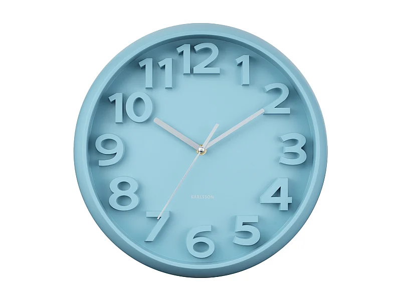 Reloj de pared Elevated Classic Numbers - Azul brumoso - Ø33,5cm