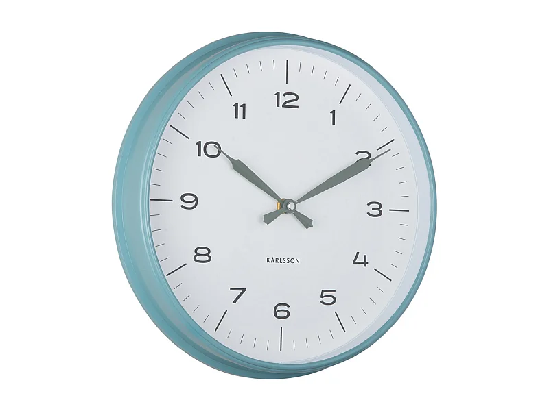 Horloge murale Modern Factory - Bleu brumeux et vert jungle - Ø30cm