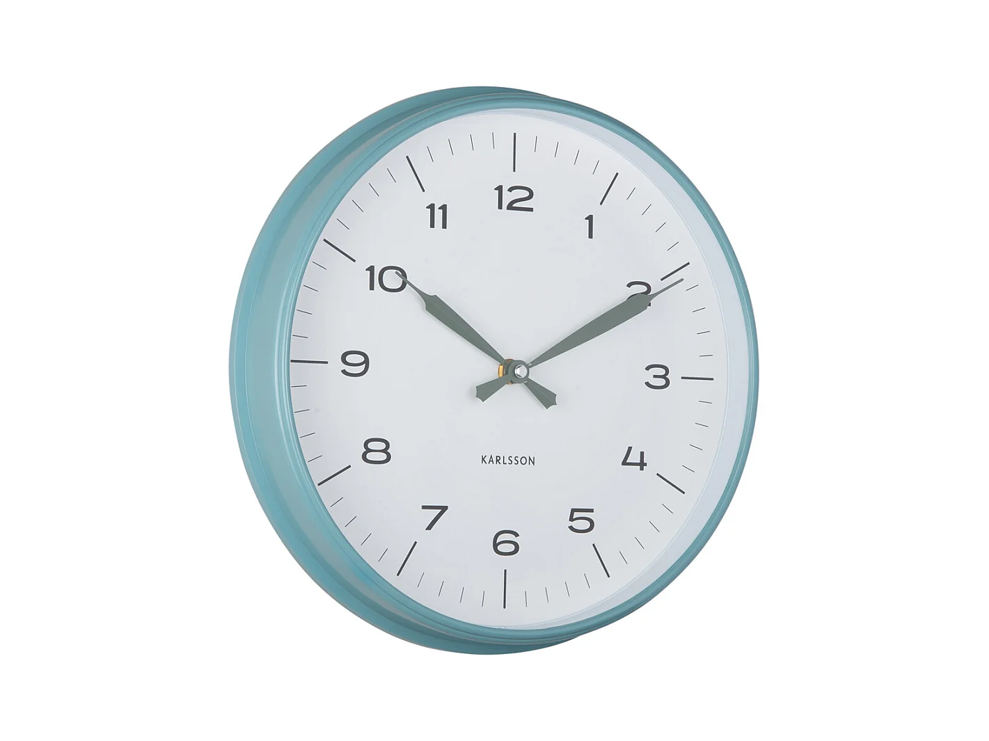 Horloge murale Modern Factory - Bleu brumeux et vert jungle - Ø30cm