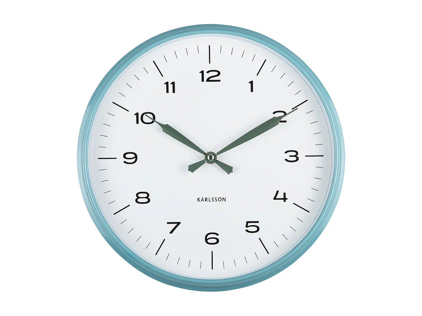 Horloge murale Modern Factory - Bleu brumeux et vert jungle - Ø30cm