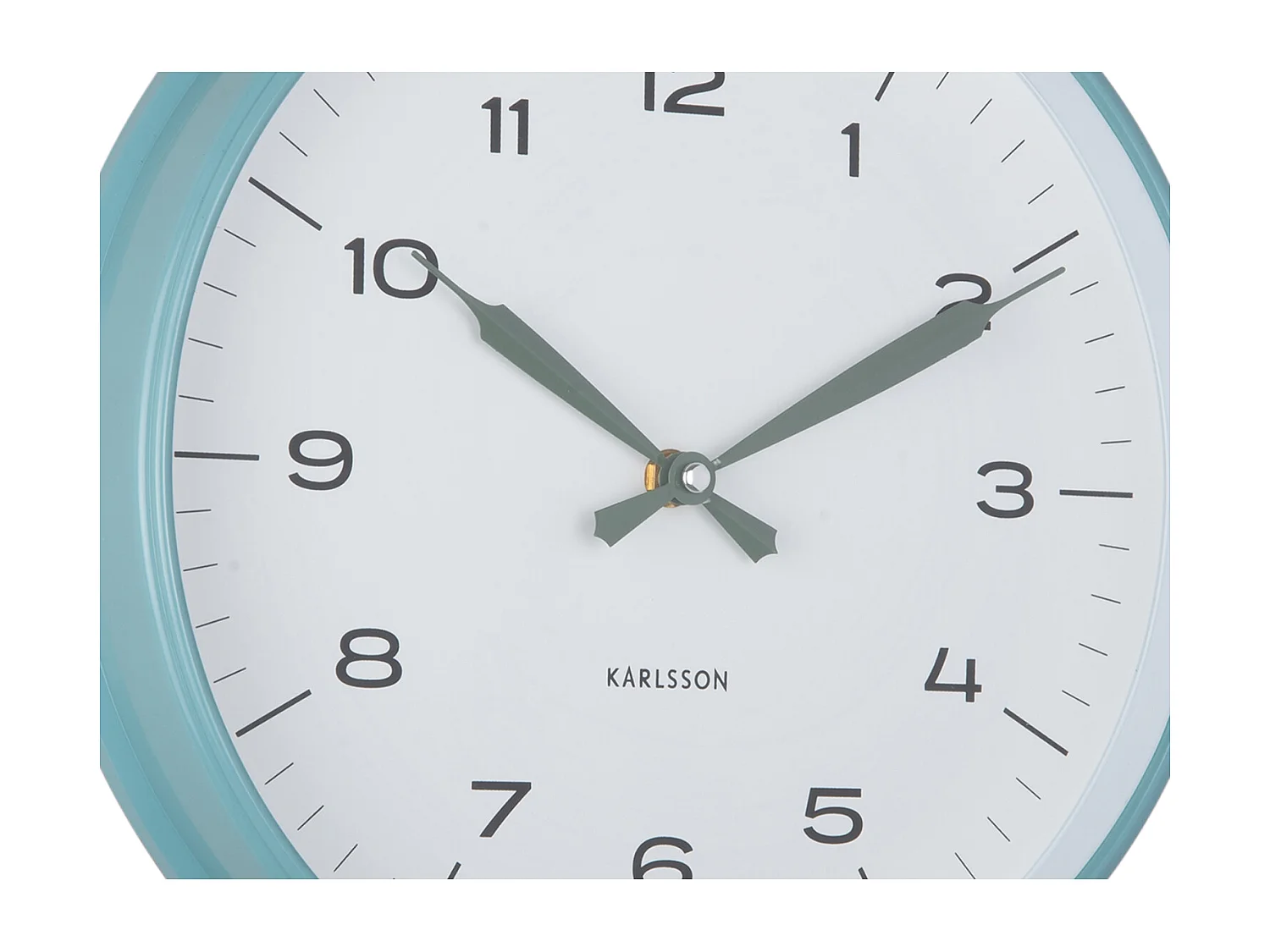 Horloge murale Modern Factory - Bleu brumeux et vert jungle - Ø30cm