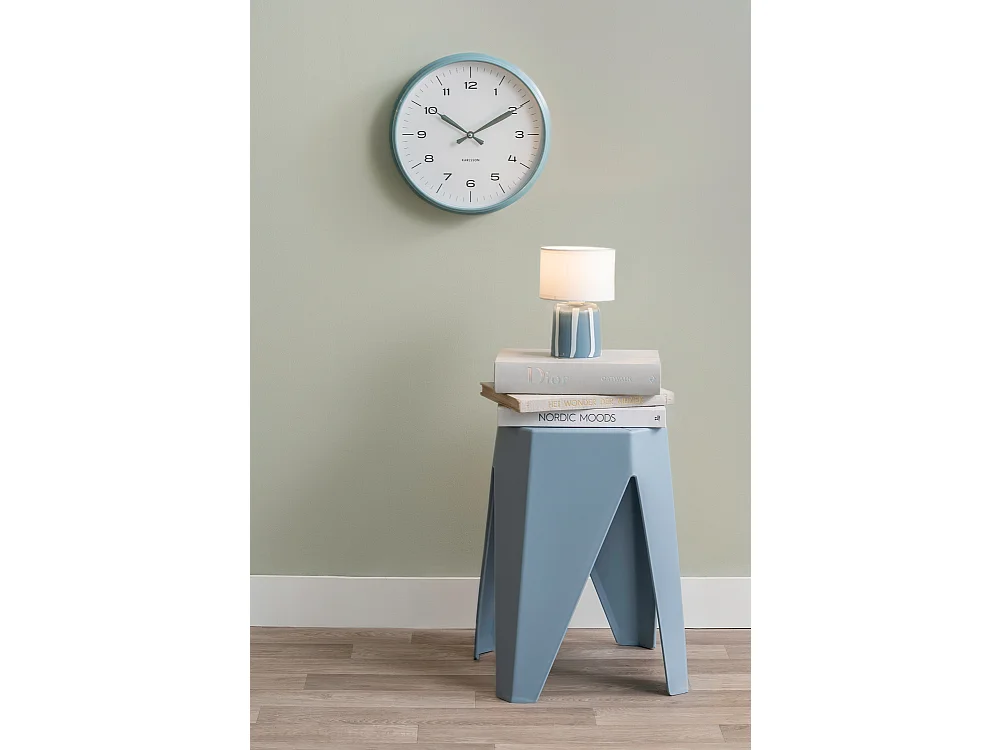 Horloge murale Modern Factory - Bleu brumeux et vert jungle - Ø30cm