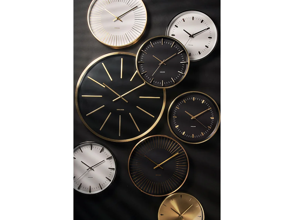 Horloge murale Arrow Batons - Gun metal - Ø35cm