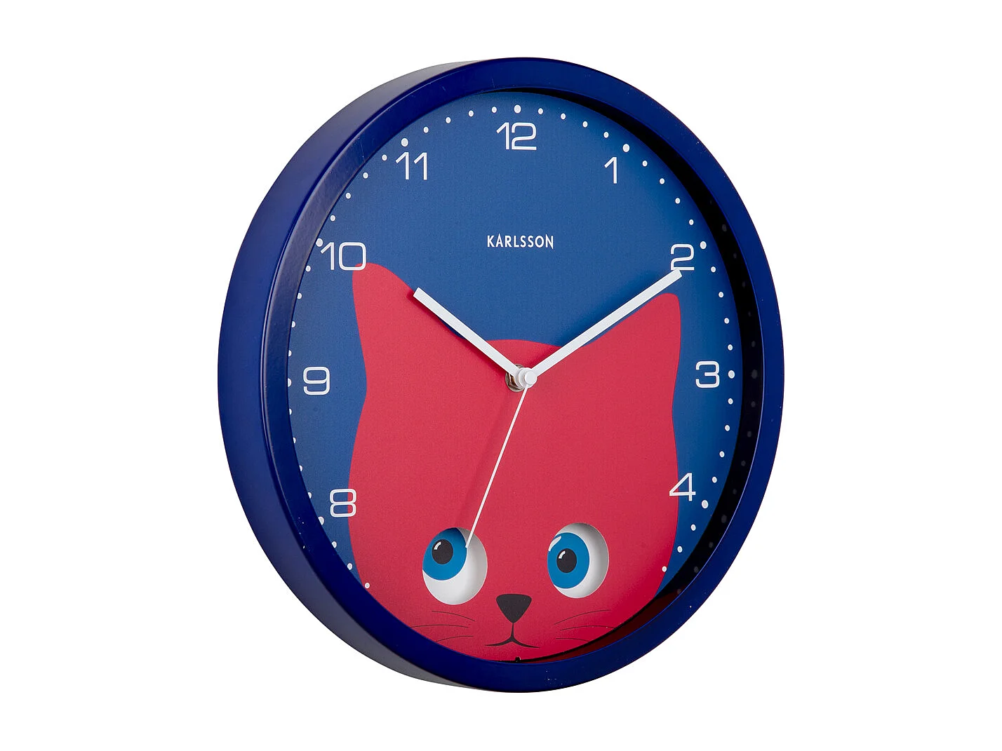 Horloge murale Peekaboo Cat - Bleu foncé - Ø30,8cm