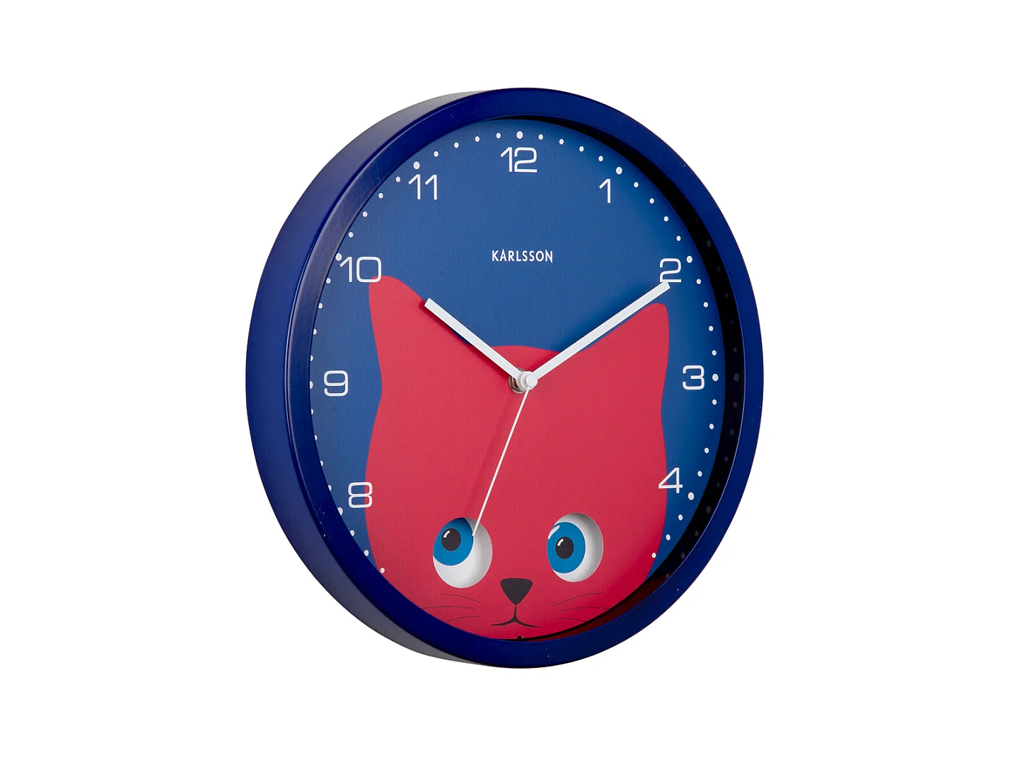 Wandklok Peekaboo Cat - Donkerblauw- Ø30,8cm