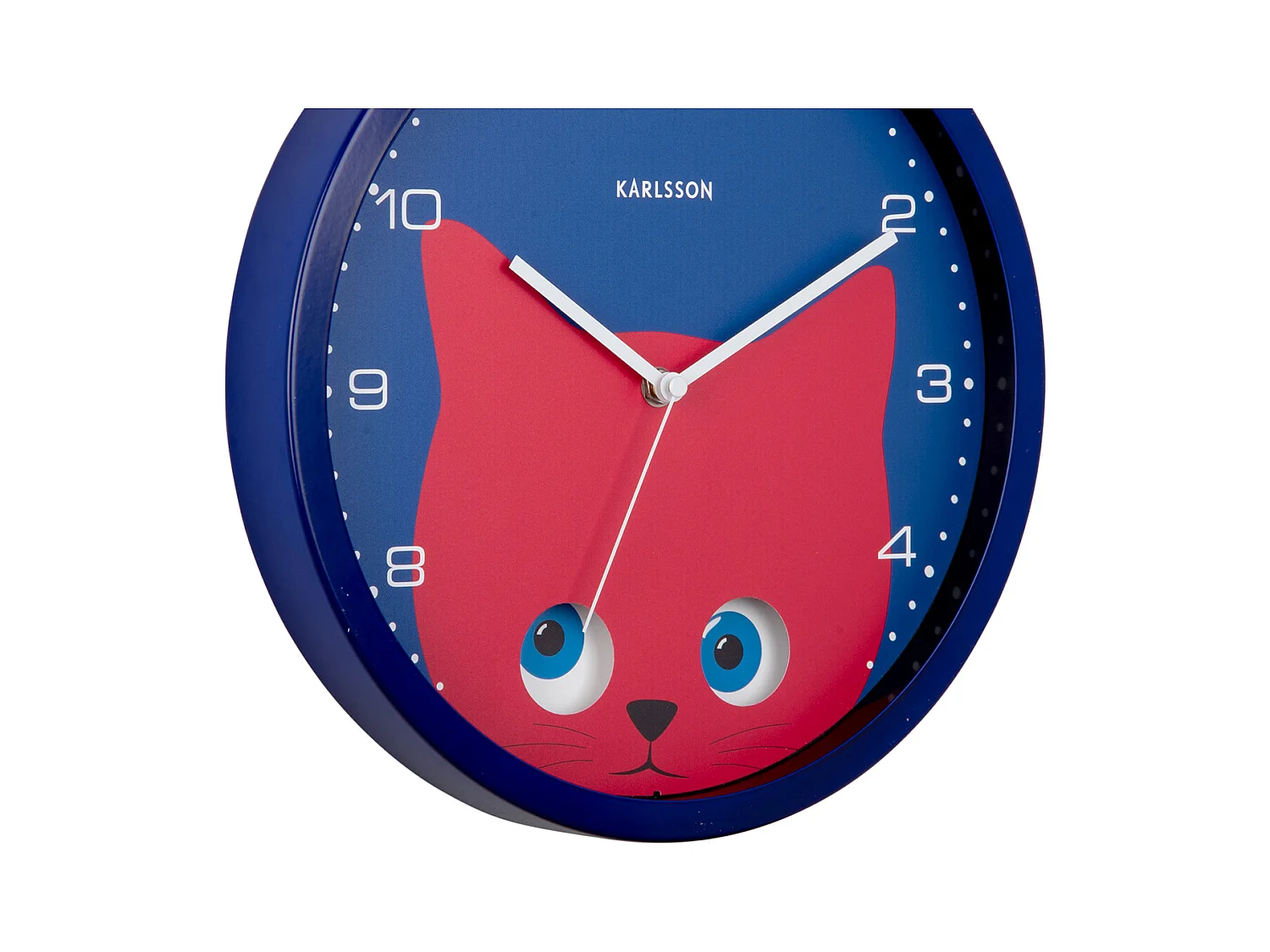 Wandklok Peekaboo Cat - Donkerblauw- Ø30,8cm