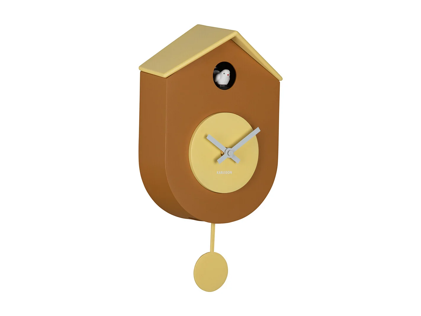 Horloge murale Grato Coucou - Jaune ocre et jaune doux