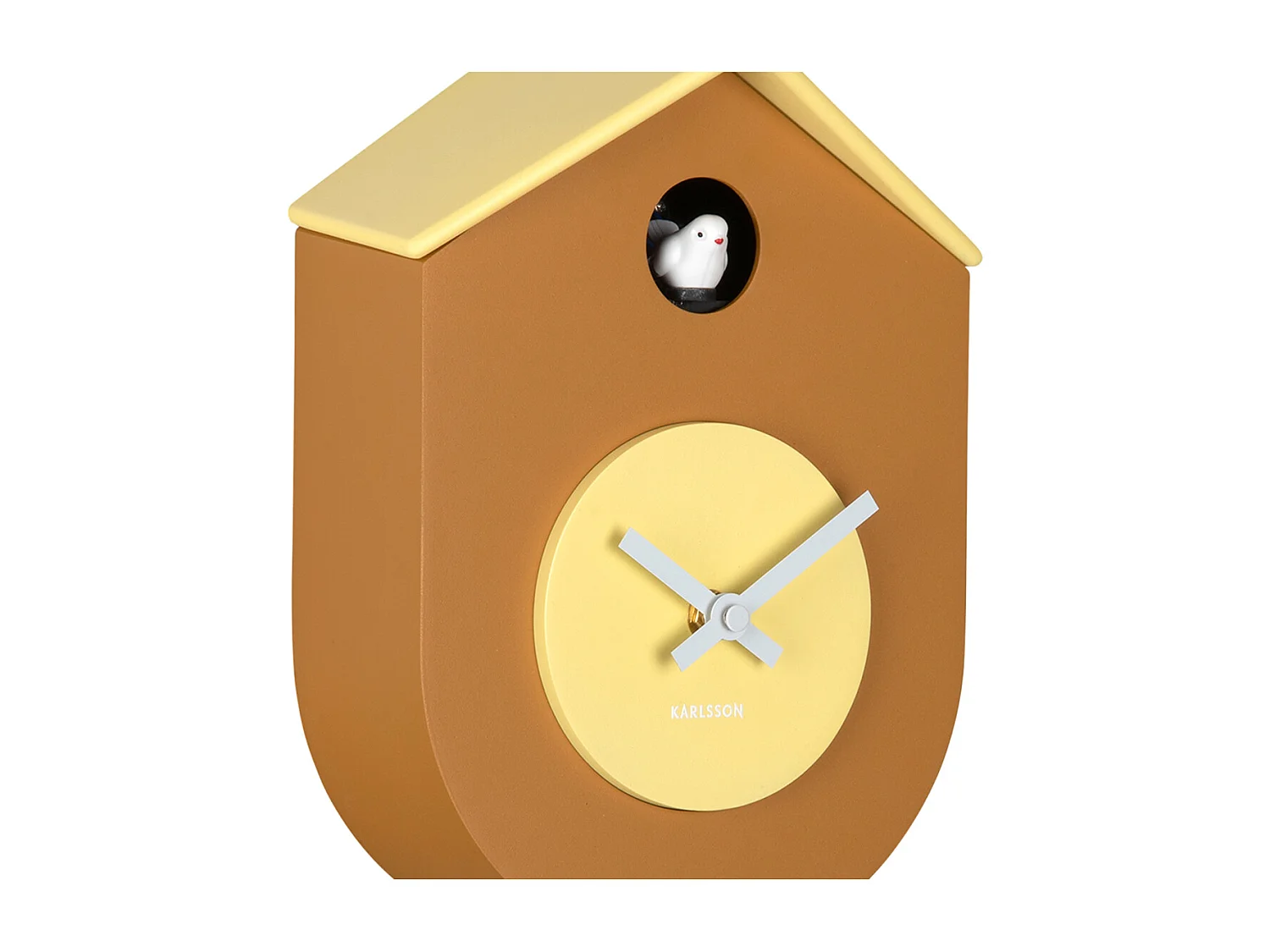 Horloge murale Grato Coucou - Jaune ocre et jaune doux