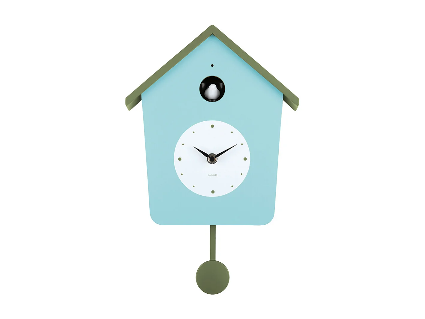 Reloj de pared Cuckoo Light - Azul brumoso y verde militar