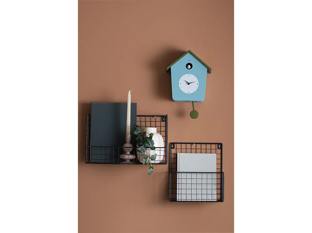 Reloj de pared Cuckoo Light - Azul brumoso y verde militar