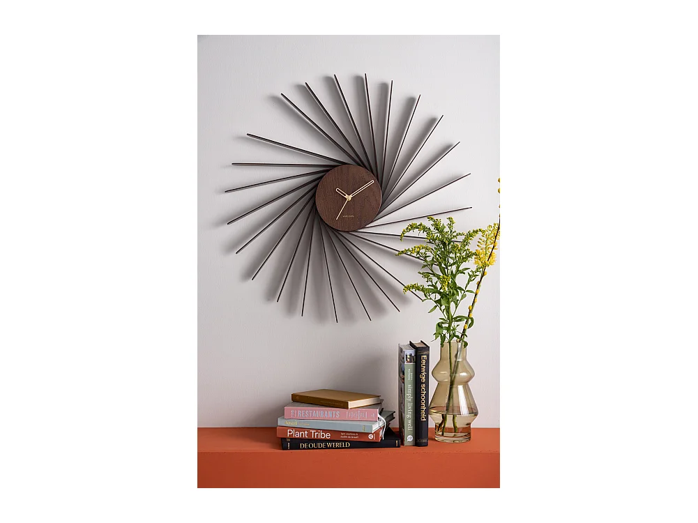 Wanduhr Helix XL - Dunkles Holz - Ø68cm