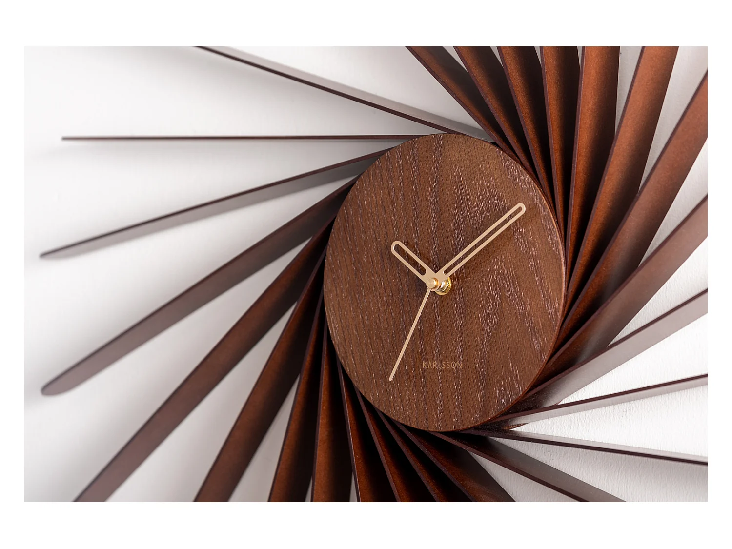 Wanduhr Helix XL - Dunkles Holz - Ø68cm