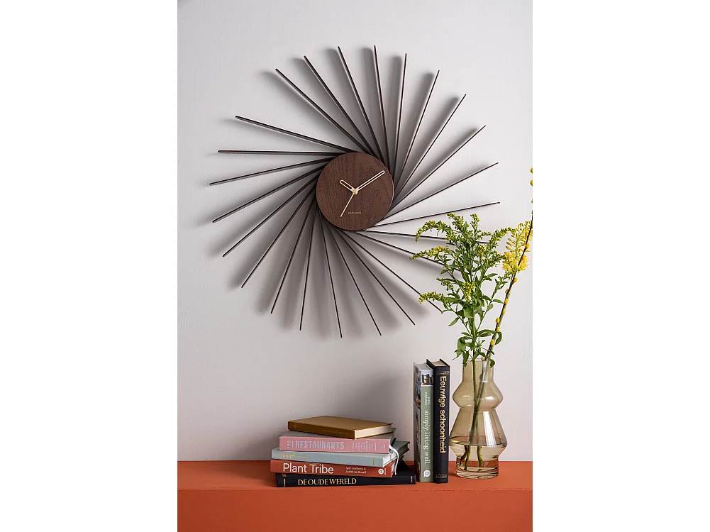 Horloge murale Helix XL - Bois foncé - Ø68cm