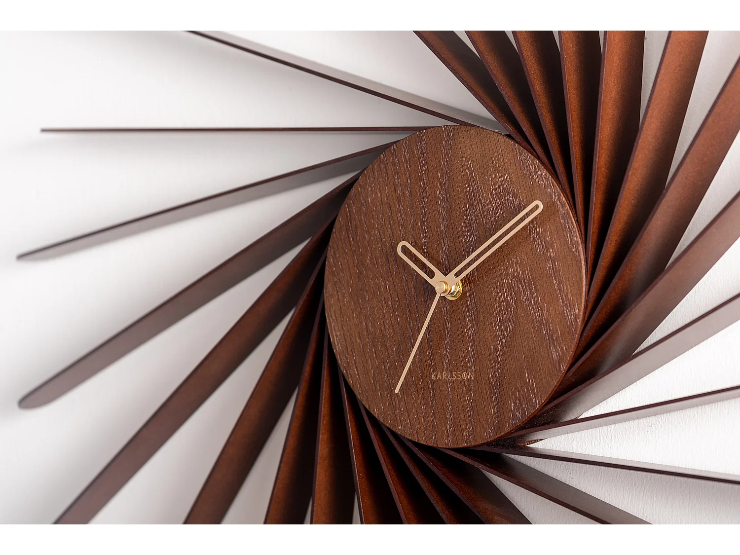 Horloge murale Helix XL - Bois foncé - Ø68cm