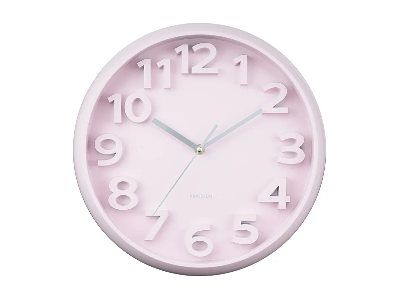 Wandklok Elevated Classic Numbers - Zachtroze- Ø33,5cm