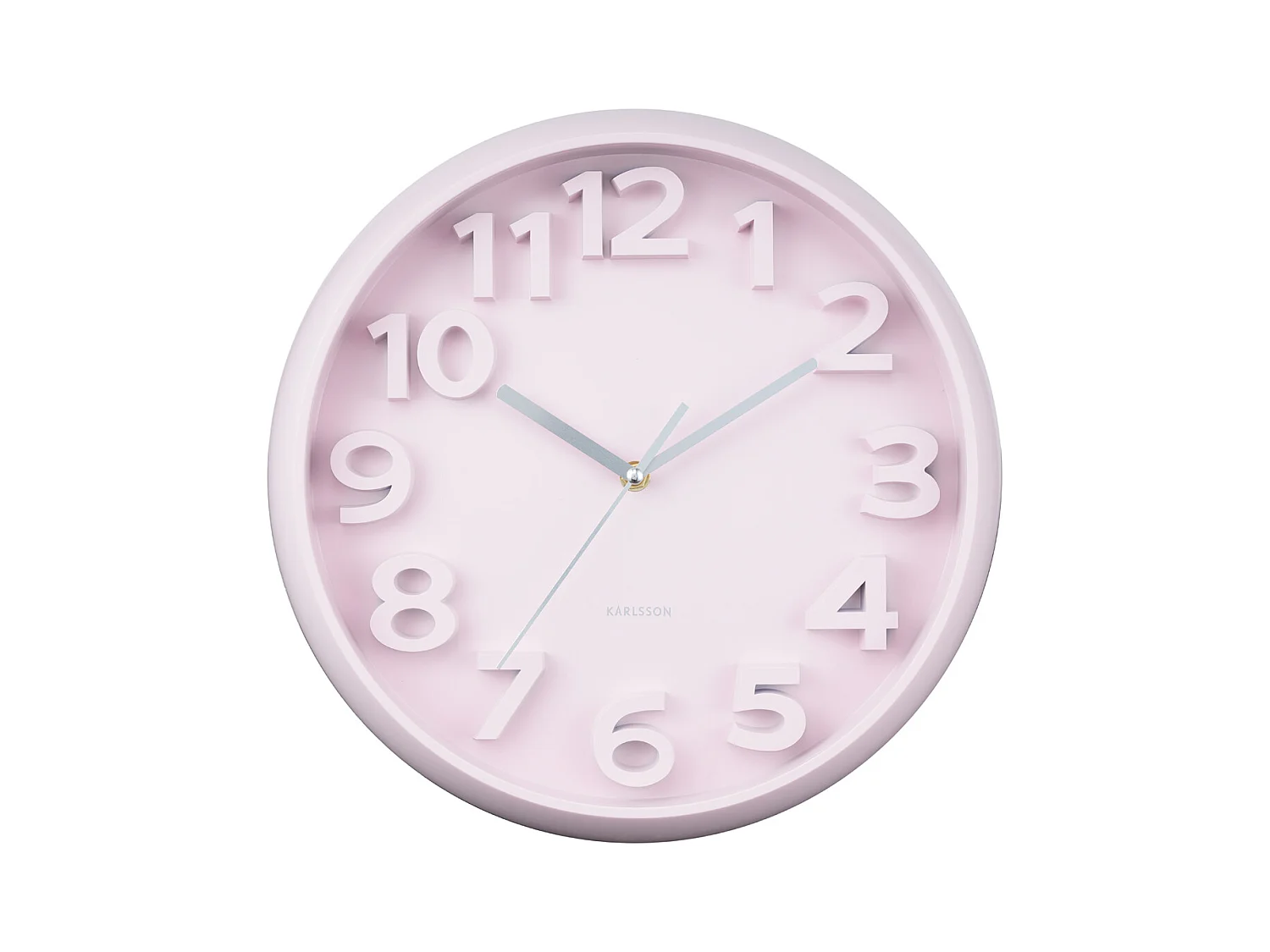 Horloge murale Elevated Classic Numbers - Rose pâle - Ø33,5 cm