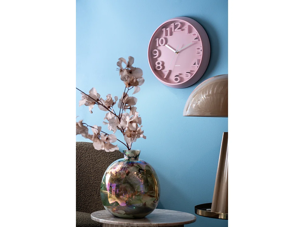Horloge murale Elevated Classic Numbers - Rose pâle - Ø33,5 cm