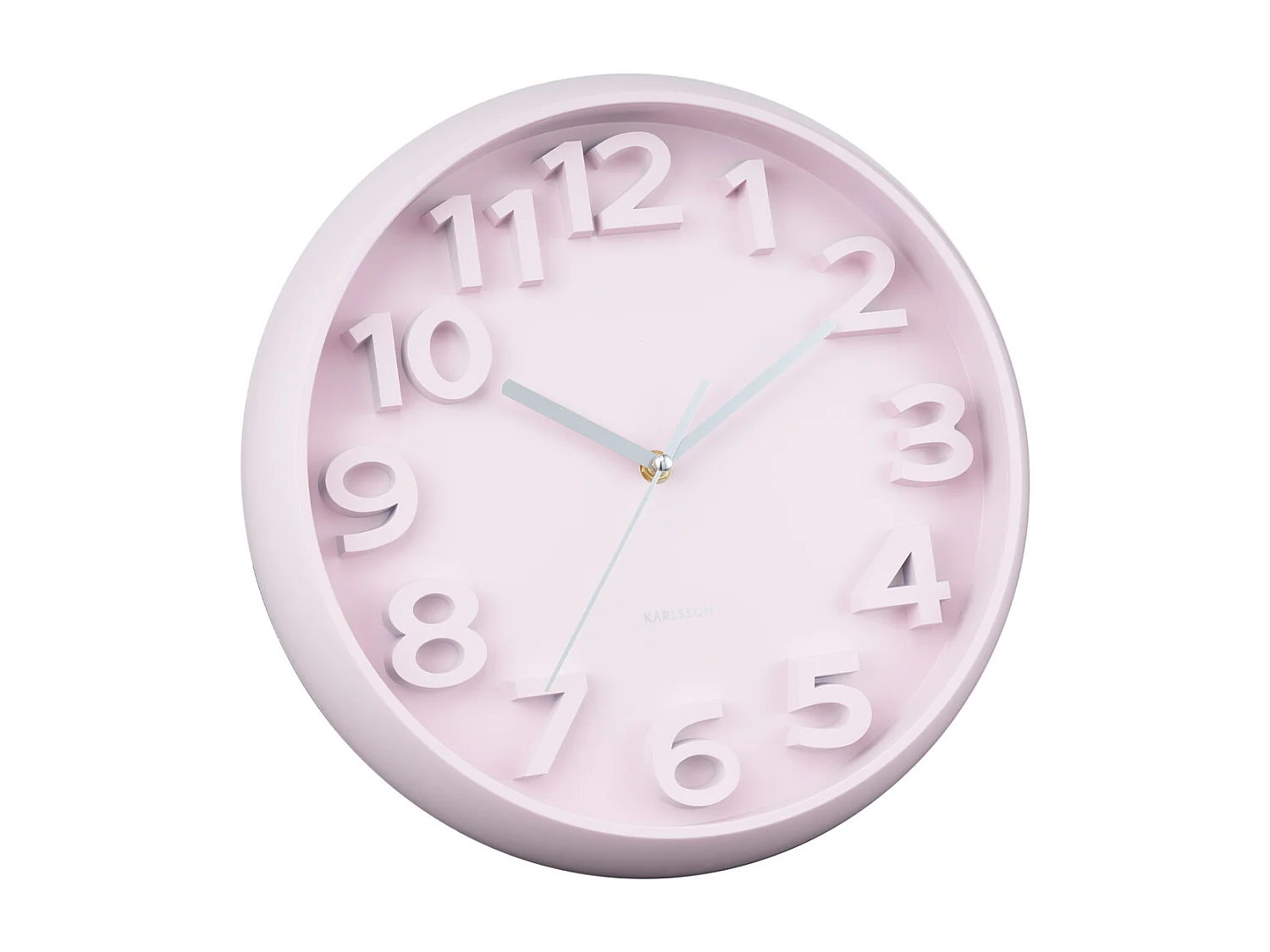 Horloge murale Elevated Classic Numbers - Rose pâle - Ø33,5 cm