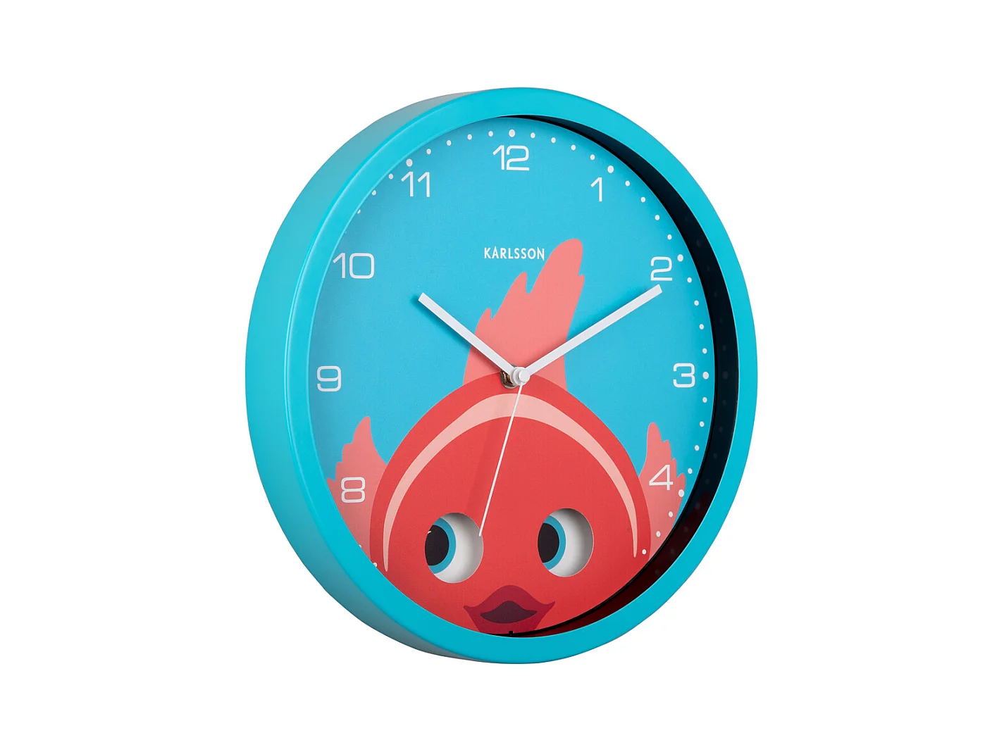Wanduhr Peekaboo Goldfisch - Hellblau - Ø30,8cm