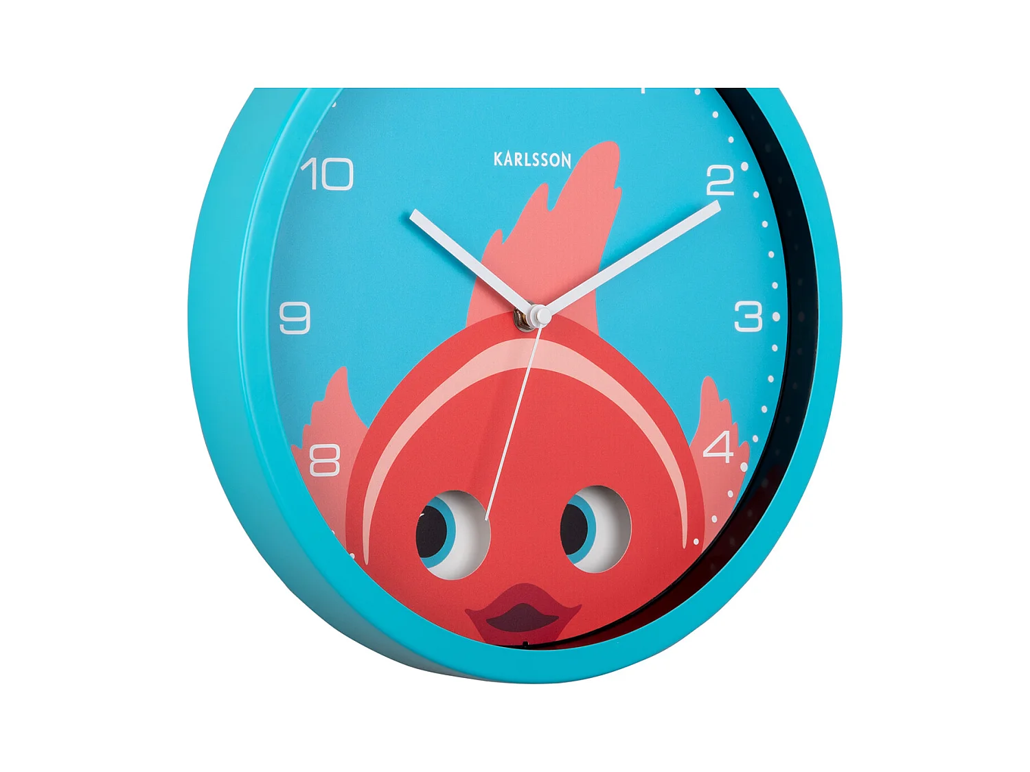 Wanduhr Peekaboo Goldfisch - Hellblau - Ø30,8cm