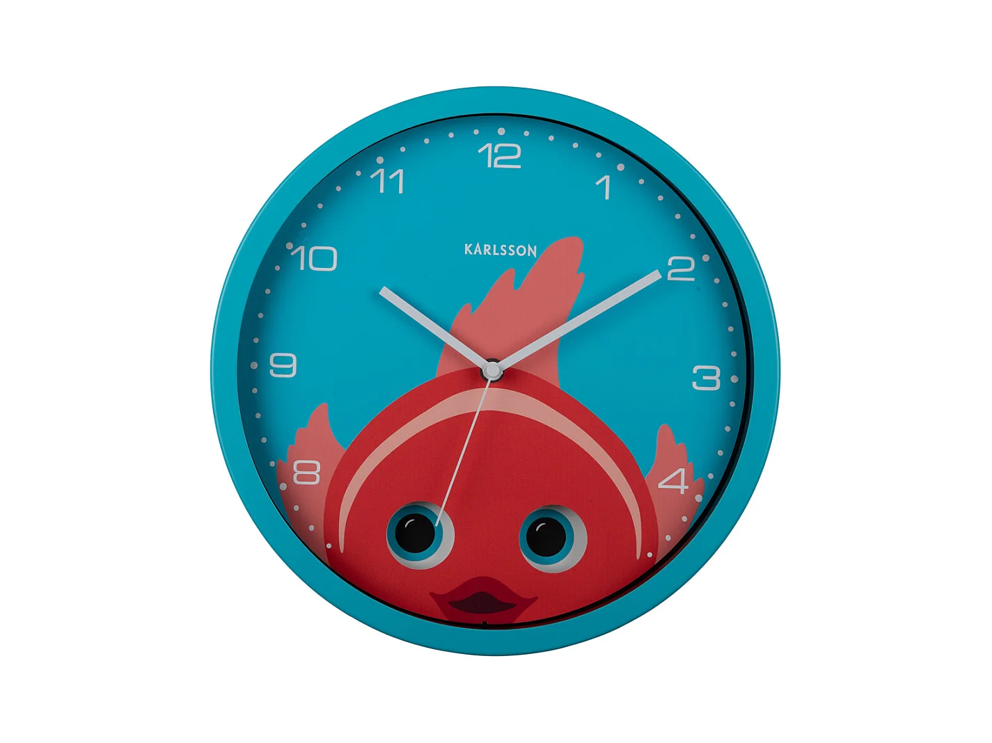 Horloge murale Peekaboo Goldfish - Bleu clair - Ø30,8 cm