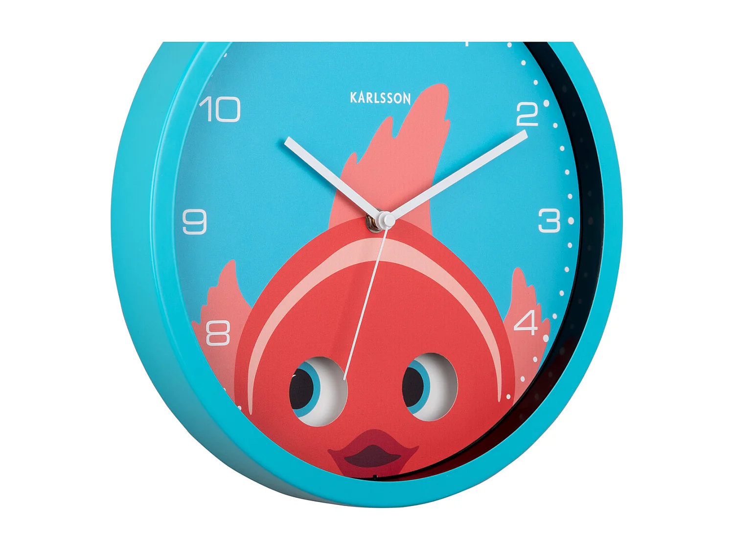 Wandklok Peekaboo Goldfish - Lichtblauw- Ø30,8cm