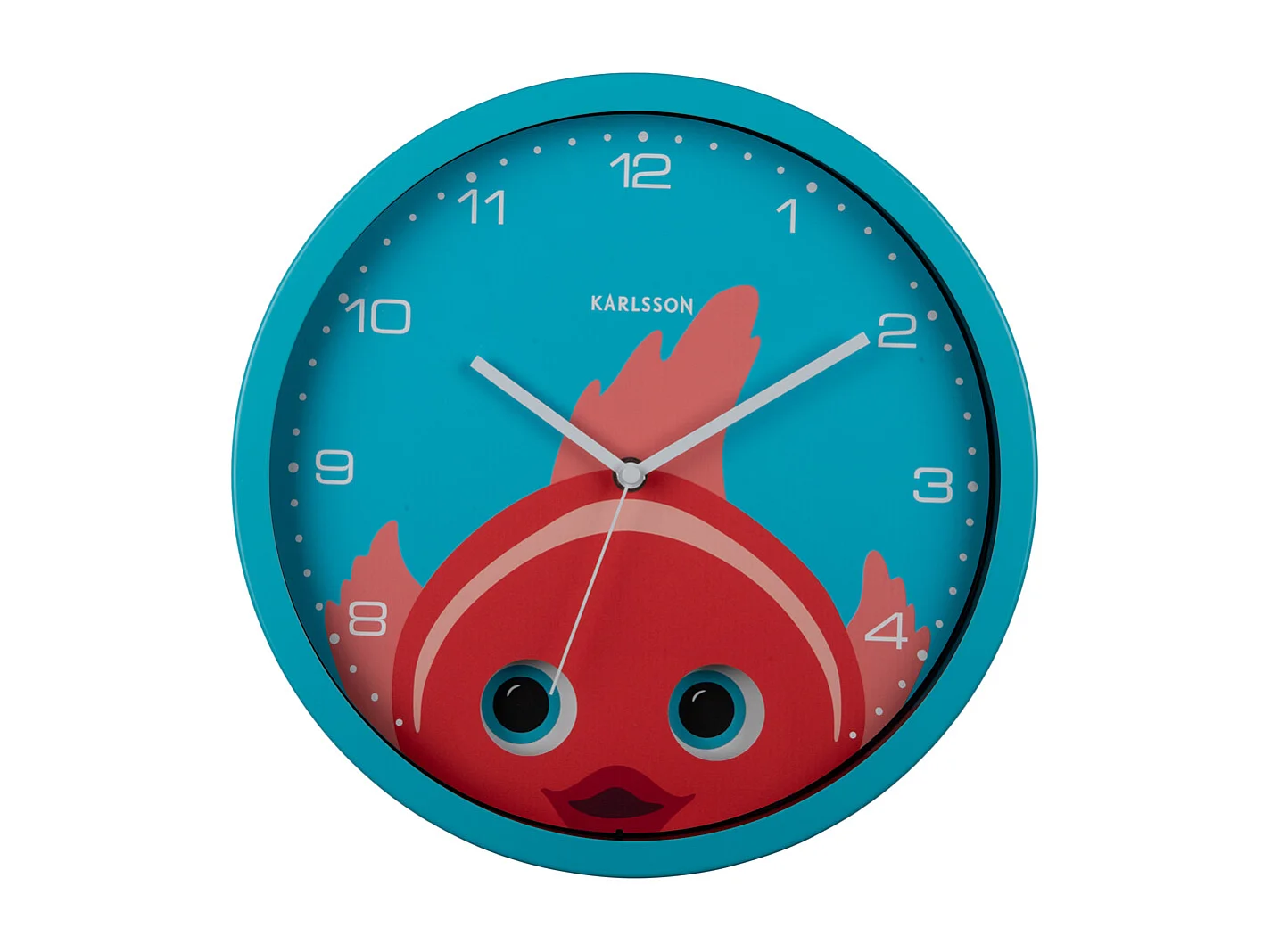 Reloj de pared Peekaboo Goldfish - Azul claro - Ø30,8cm