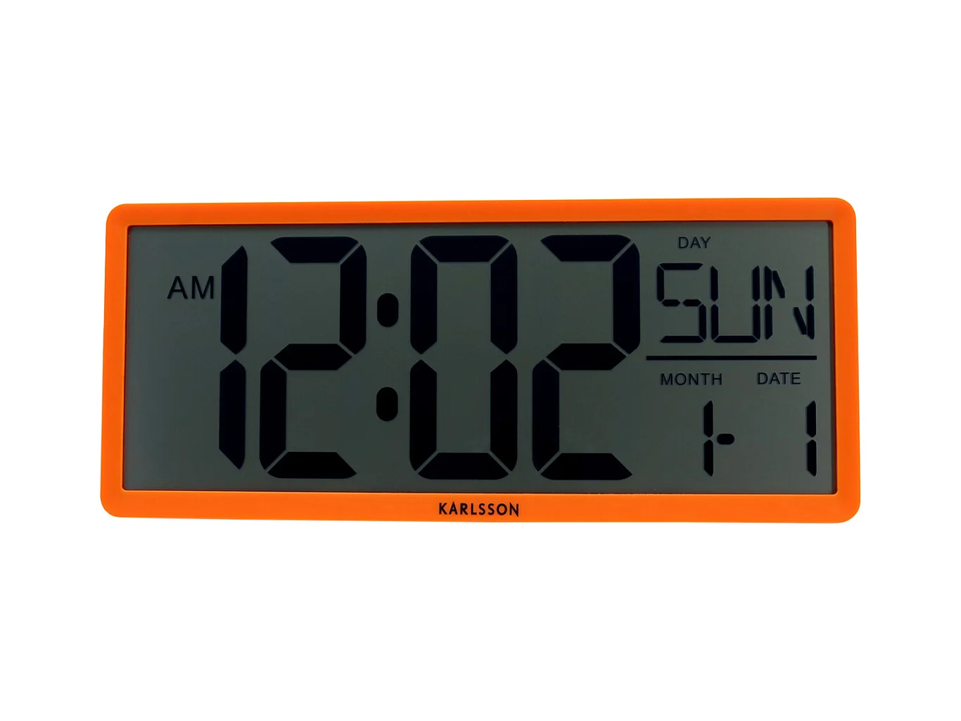 Horloge murale/de table rétro LCD - Orange vif